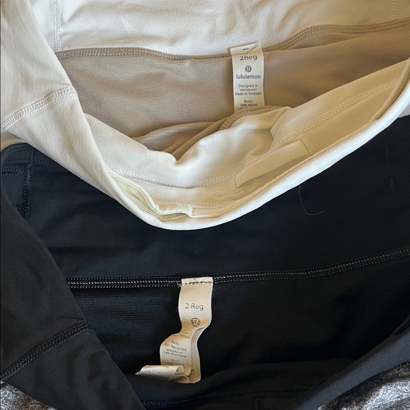 lululemon athletica White and Black Workout Shorts Set - Picture 2 of 3